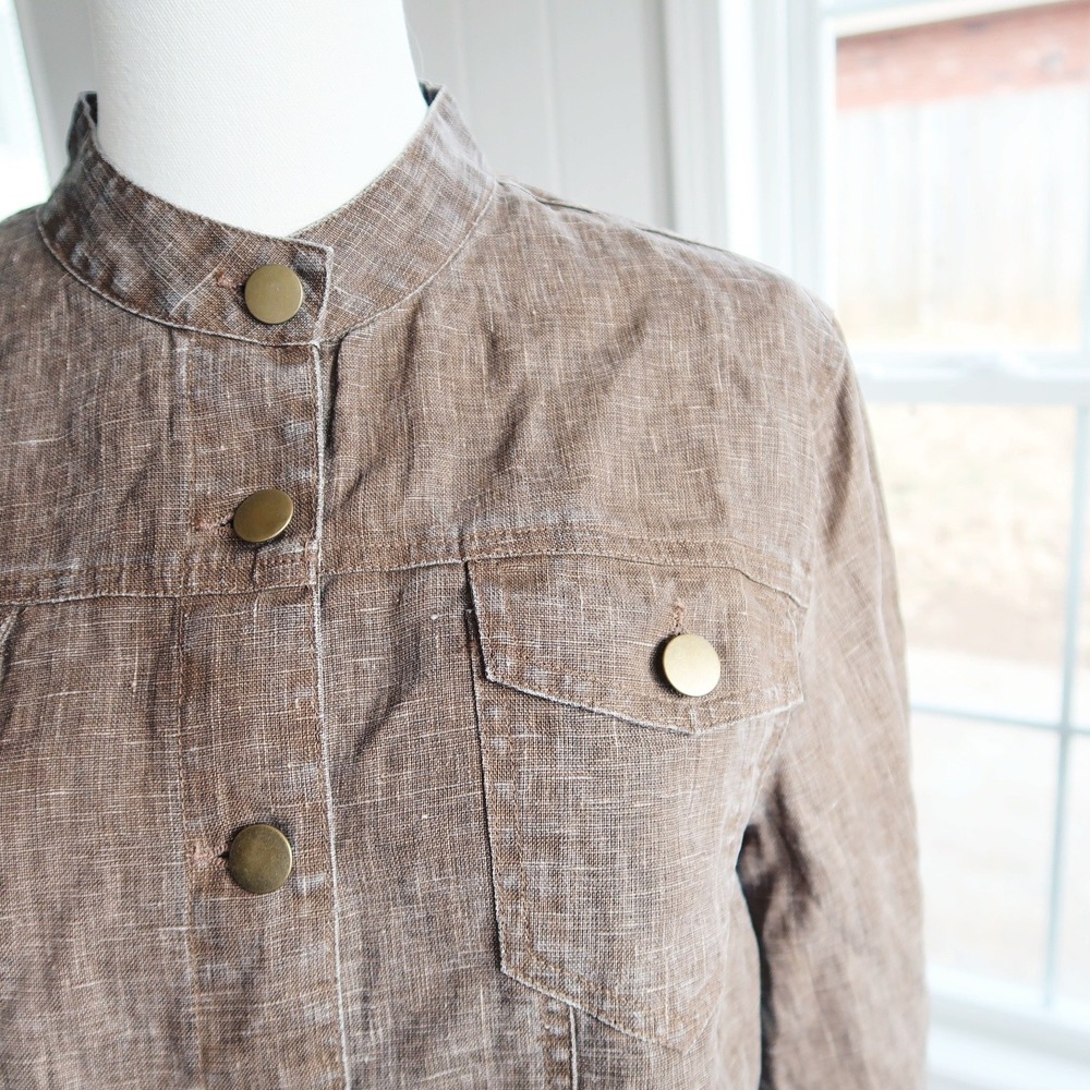 Metrostyle Womens 100%‎ Linen Button Jacket 14T Vintage Romantic Fairycore Boho - Picture 2 of 9